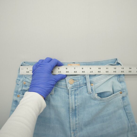 Mother The Rambler Zip Ankle Fray Wide Leg Jeans In Chill Pill Size 26 - Picture 14 of 15